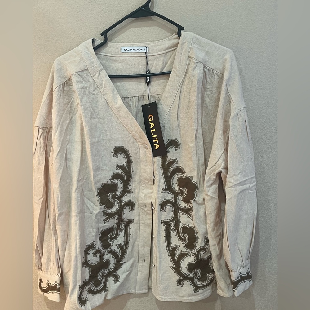 Elegant Cream and Brown Wide Leg Pant set - Picture 7 of 8